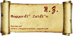 Mogyoró Zalán névjegykártya
